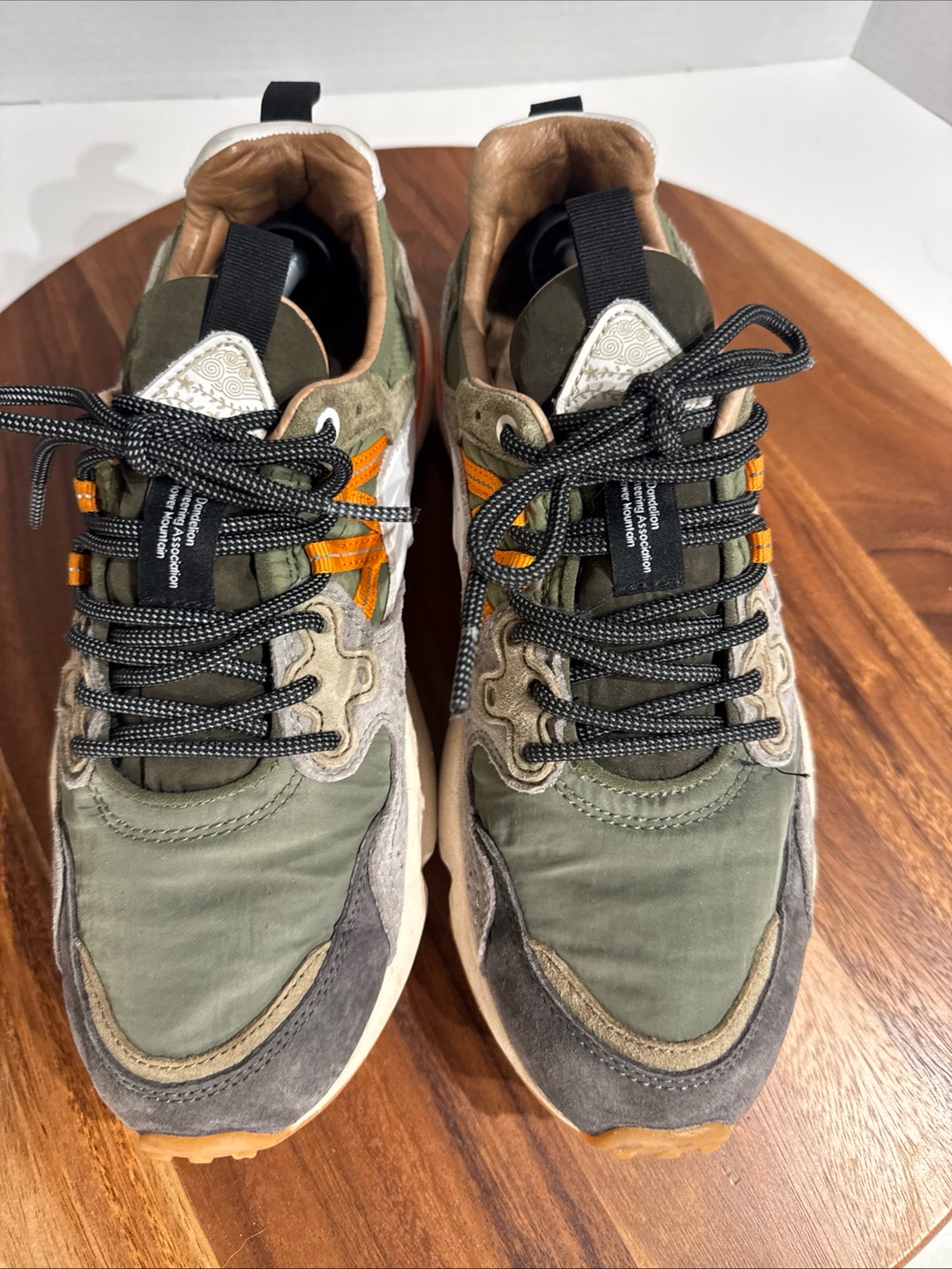 Flower Mountain Men’s Size 9 Sneakers Yamano 3 Trail Shoes Olive Orange Gray — image 4 of 8